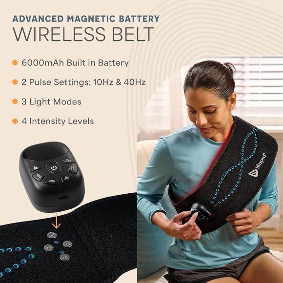 New LifePro Allevared Pro Elite Wireless Red Light Therapy Belt Pain Relief - Picture 5 of 7